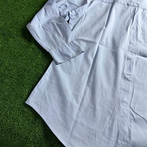 Alfani Long Sleeve Button Up Slim Fit Stretch Business Casual Blue Shirt Size M - Picture 10 of 11